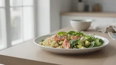 Ciepła sałatka z łososiem i komosą ryżową – zdrowy obiad w 20 minut